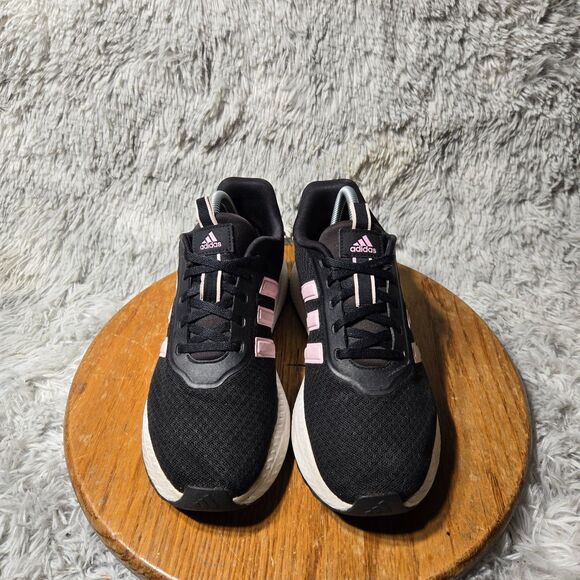 Adidas Womens Size 8.5 Path Daily Running CloudFoam Sneakers (Black/White) - Picture 2 of 12